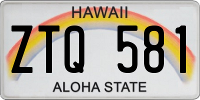 HI license plate ZTQ581