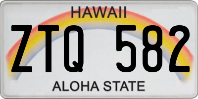 HI license plate ZTQ582