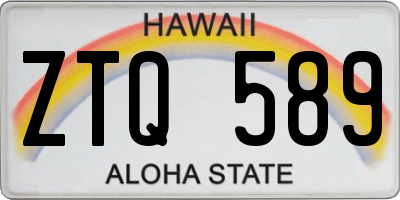 HI license plate ZTQ589