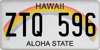 HI license plate ZTQ596