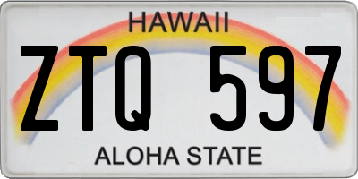 HI license plate ZTQ597