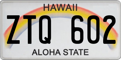 HI license plate ZTQ602