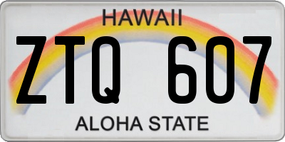 HI license plate ZTQ607