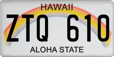 HI license plate ZTQ610