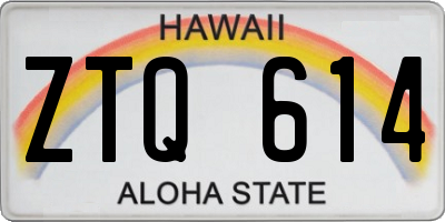 HI license plate ZTQ614