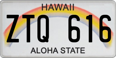 HI license plate ZTQ616