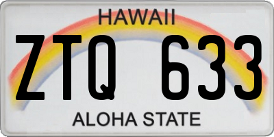 HI license plate ZTQ633