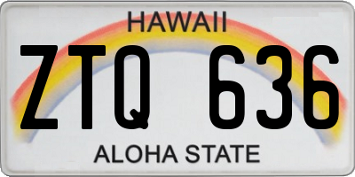 HI license plate ZTQ636