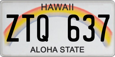 HI license plate ZTQ637