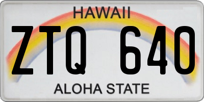 HI license plate ZTQ640