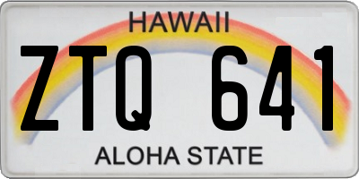 HI license plate ZTQ641