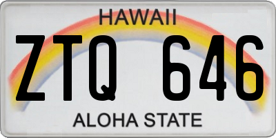 HI license plate ZTQ646