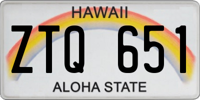 HI license plate ZTQ651