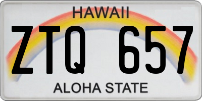 HI license plate ZTQ657