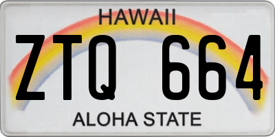 HI license plate ZTQ664