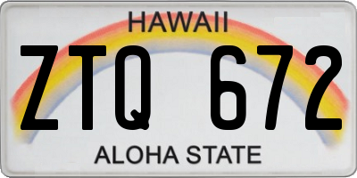 HI license plate ZTQ672