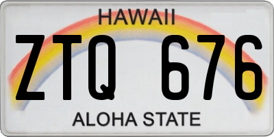 HI license plate ZTQ676