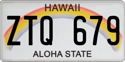 HI license plate ZTQ679