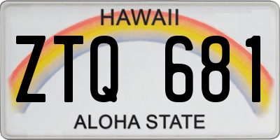 HI license plate ZTQ681