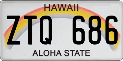 HI license plate ZTQ686