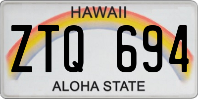 HI license plate ZTQ694