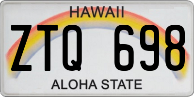 HI license plate ZTQ698