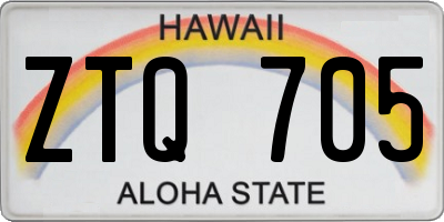 HI license plate ZTQ705