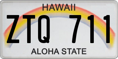 HI license plate ZTQ711