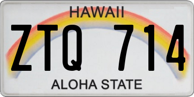 HI license plate ZTQ714