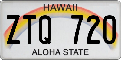 HI license plate ZTQ720