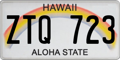 HI license plate ZTQ723