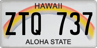 HI license plate ZTQ737