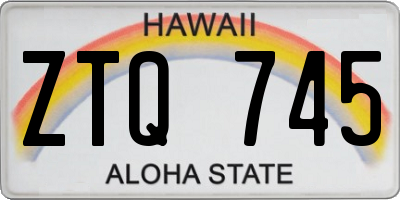 HI license plate ZTQ745