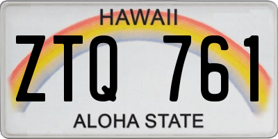 HI license plate ZTQ761