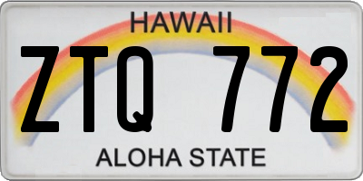 HI license plate ZTQ772