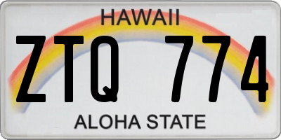 HI license plate ZTQ774