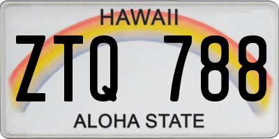 HI license plate ZTQ788