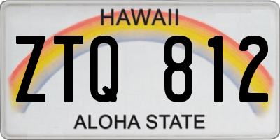 HI license plate ZTQ812