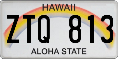 HI license plate ZTQ813