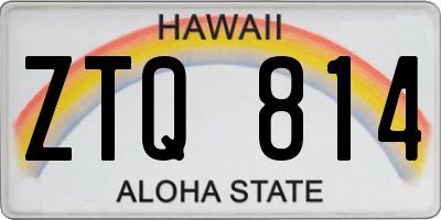 HI license plate ZTQ814