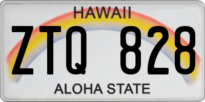 HI license plate ZTQ828