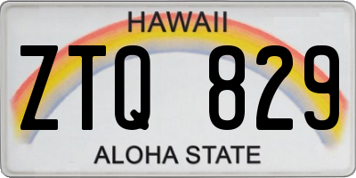 HI license plate ZTQ829