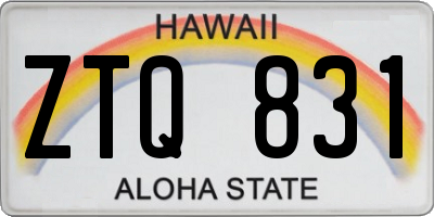 HI license plate ZTQ831