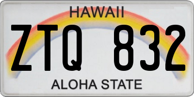HI license plate ZTQ832