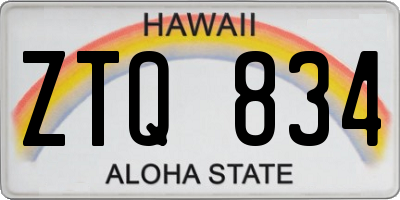 HI license plate ZTQ834