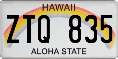 HI license plate ZTQ835
