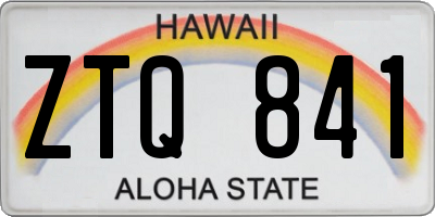 HI license plate ZTQ841