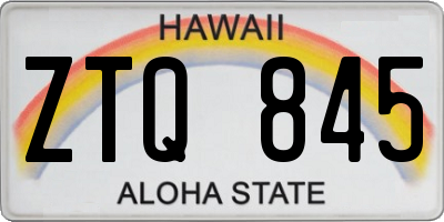 HI license plate ZTQ845