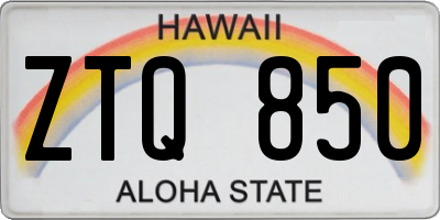 HI license plate ZTQ850