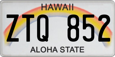 HI license plate ZTQ852
